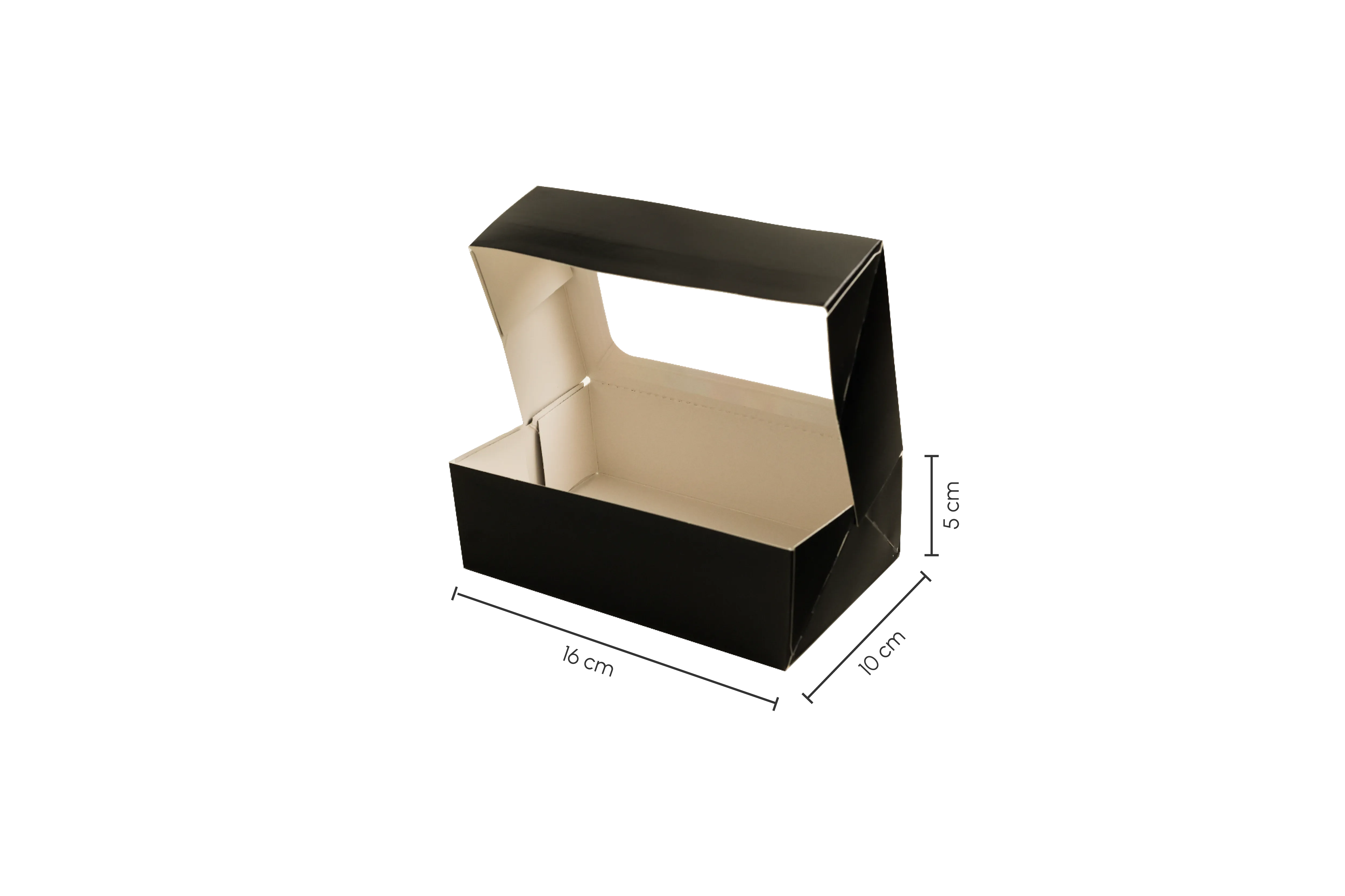 Sushi-Box mit Sichtfenster, schwarz, Pure Putzkartell, L 16 x B 10 x H5 cm, unbedruckt, matt (300er Karton)